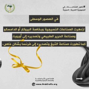 الاتحاد العربي للأسر المنتجة والصناعات الحرفية والتقليدية - تطور الصناعات في الجمهورية العربية السورية